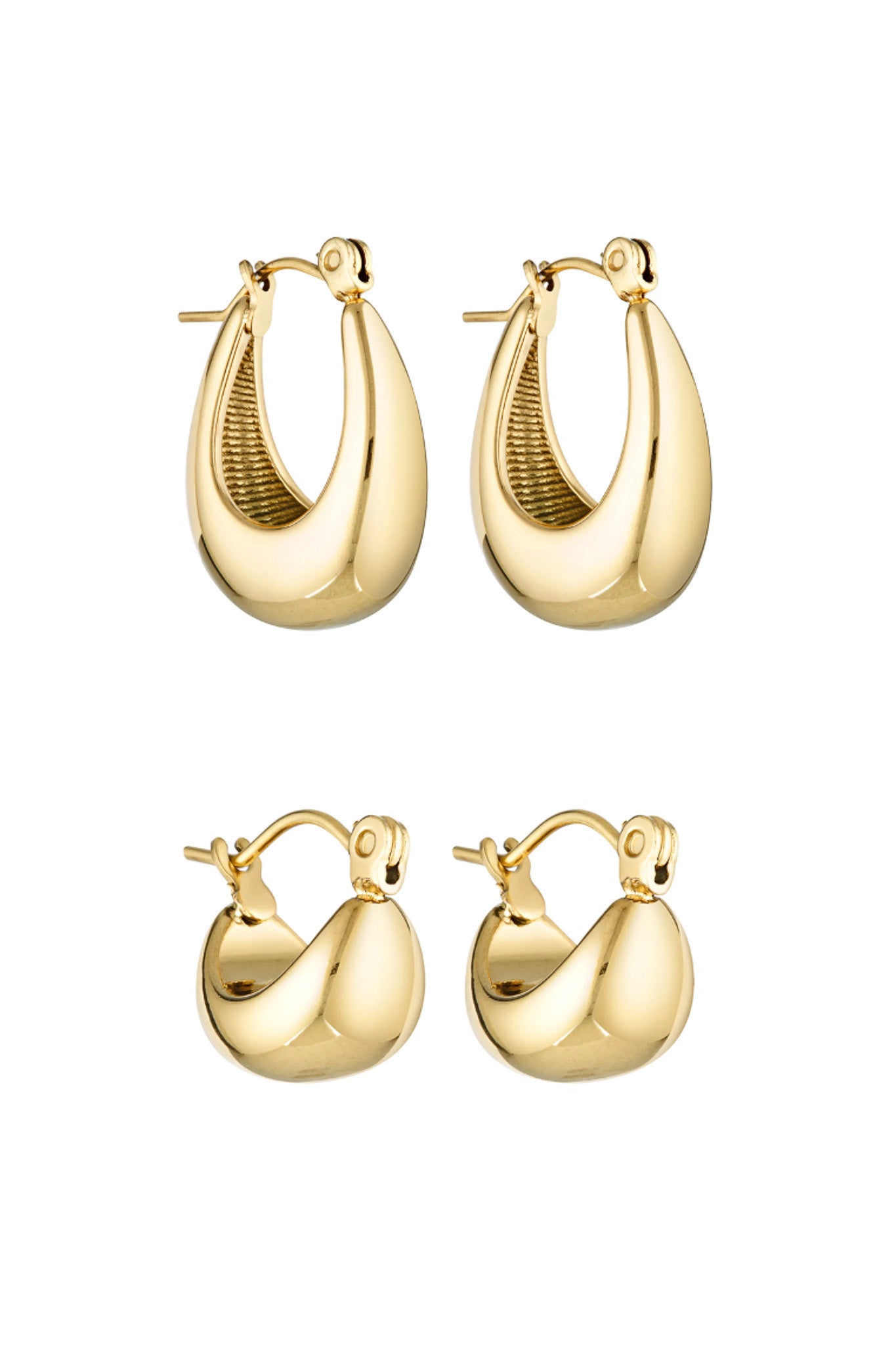 Porter Jewellery | 18k gold vermeil | Tear Drop Earrings tear Drop Huggies Set